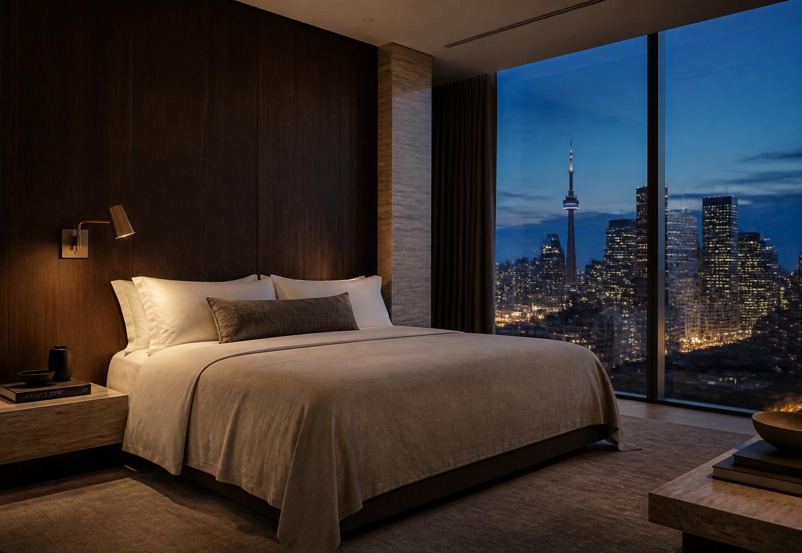 Executive bedroom with Toronto skyline